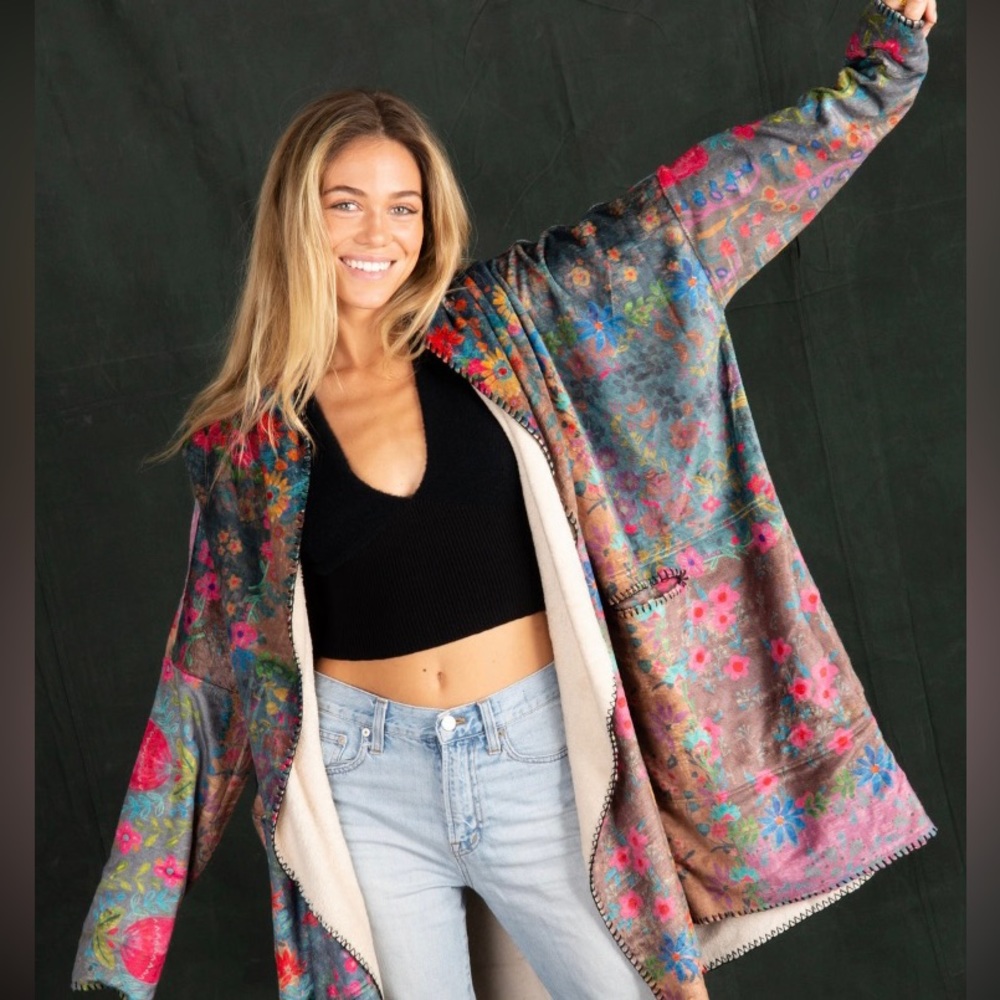 NATURAL LIFE Multicolor Floral Poncho